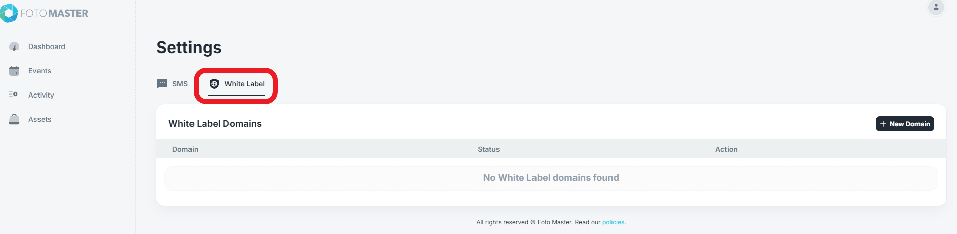White Label Settings